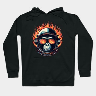 space monkey in flames Hoodie